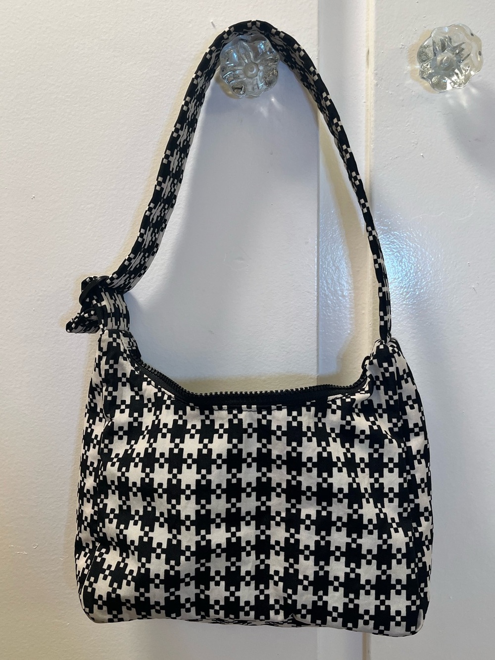 Baggu Mini Nylon Shoulder Bag in Pixel Gingham